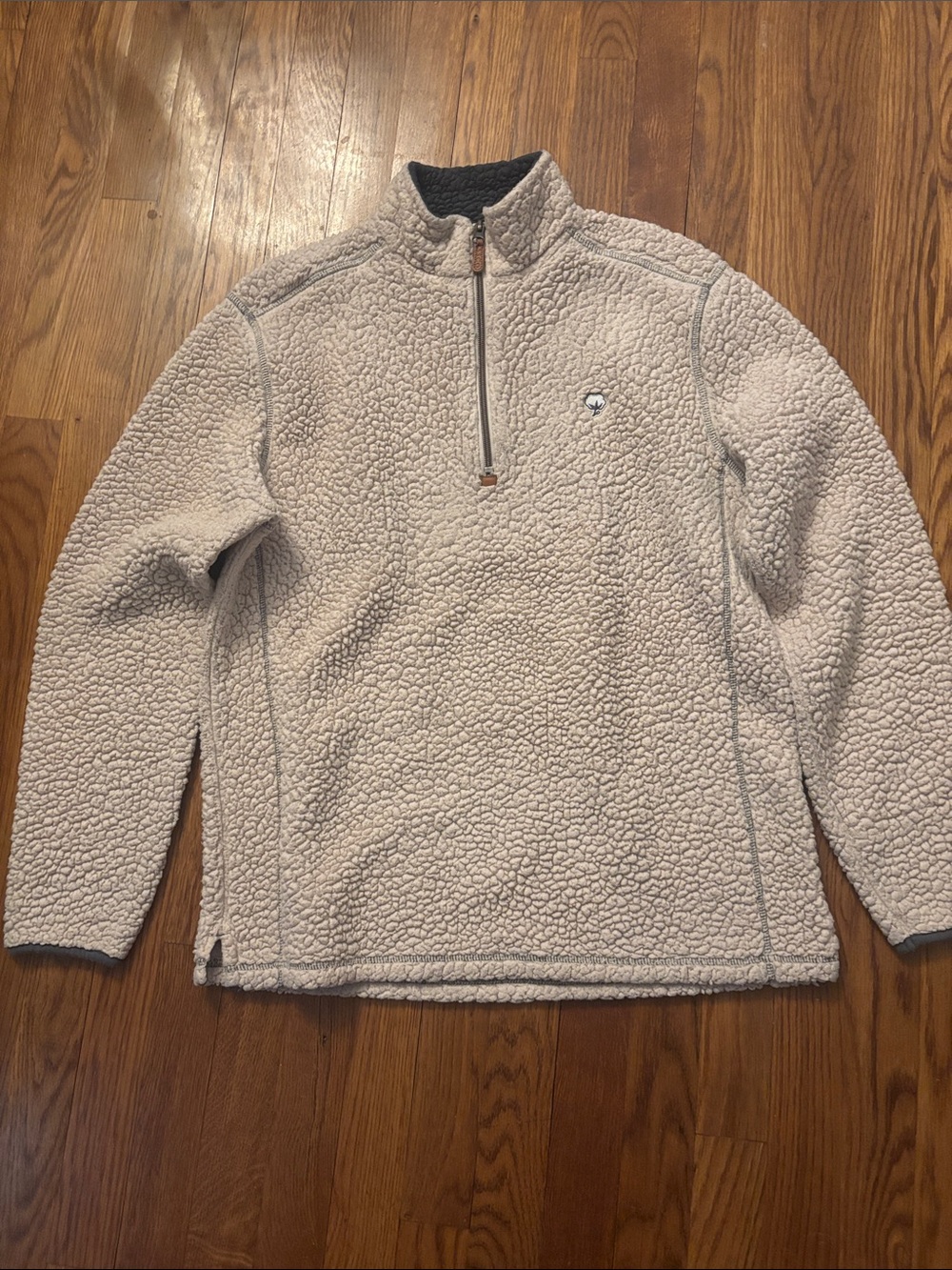 Southern Shirt Men’s Cream Sherpa Quarter-Zip Pullover